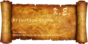 Krisztics Erika névjegykártya